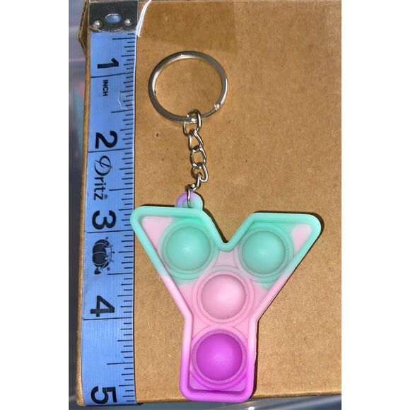 ☀️3/$12☀️ Letter Y Pop Fidget Toy Keychain - Picture 2 of 3